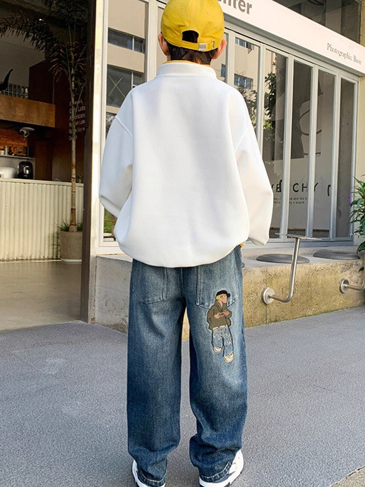 童装男童帅气裤子2025新款运动裤中大儿童休闲牛仔裤男孩百搭长裤|undefined