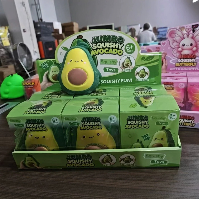 Cross-border Amazon best-selling ultra-soft TPR avocado squeeze toy, realistic food stress-relief toy in stock Cross-border Amazon best-selling ultra-soft TPR avocado squeeze toy, realistic food stress-relief toy in stock