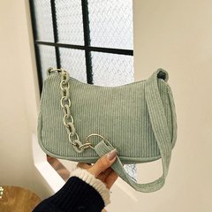 灯芯绒链条单肩包包女时尚轻便腋下包复古潮流手提包春季新款女包