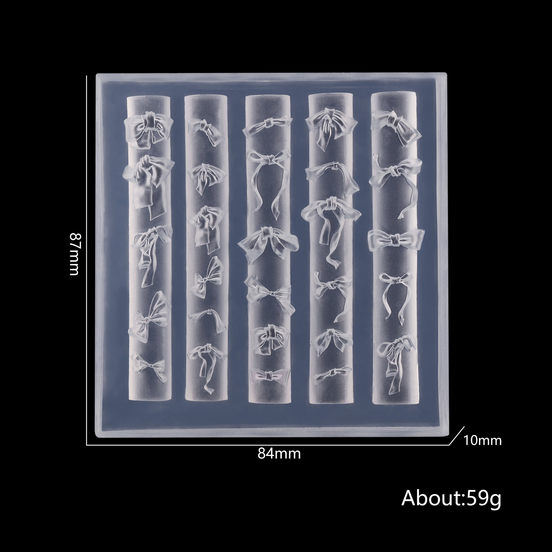 Nail Art 3D Molde de silicona suave Herramientas de tallado Bowknot Nail Art Relieve Joyería de epoxi Nail Art Molde de silicona