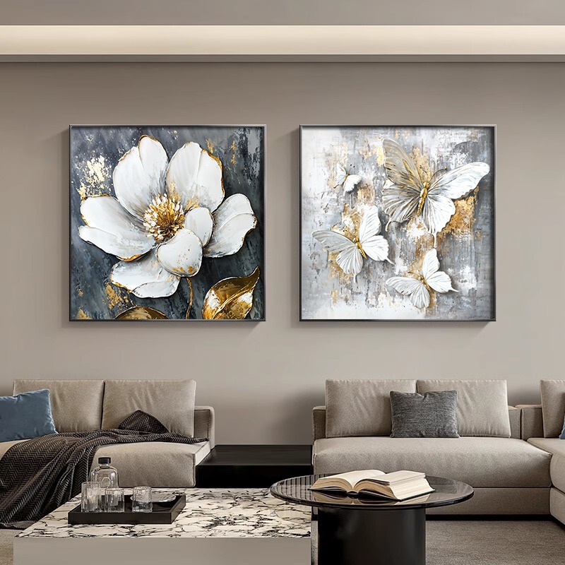抽象花卉餐厅装饰画轻奢高级感饭厅墙面挂画艺术大气客厅背景壁画|undefined