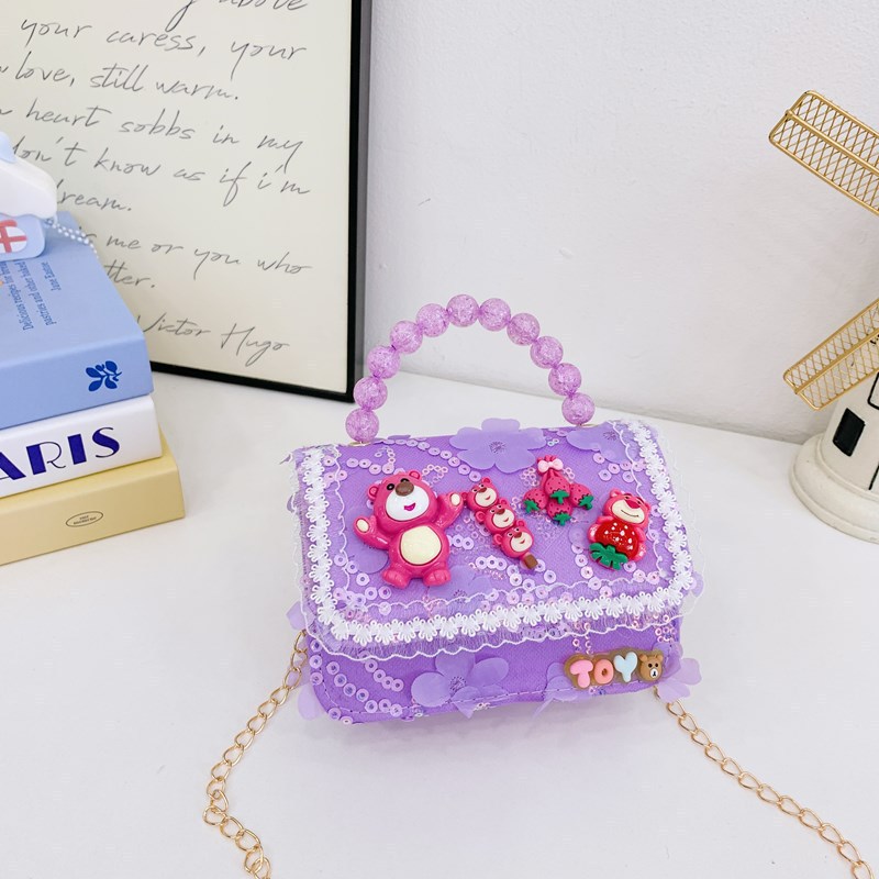 Princess Pearl bolso de cambio de verano nuevo pequeño bolso de niños de estilo de fragancia, niñas de moda bolso de hombro, bolso pequeño