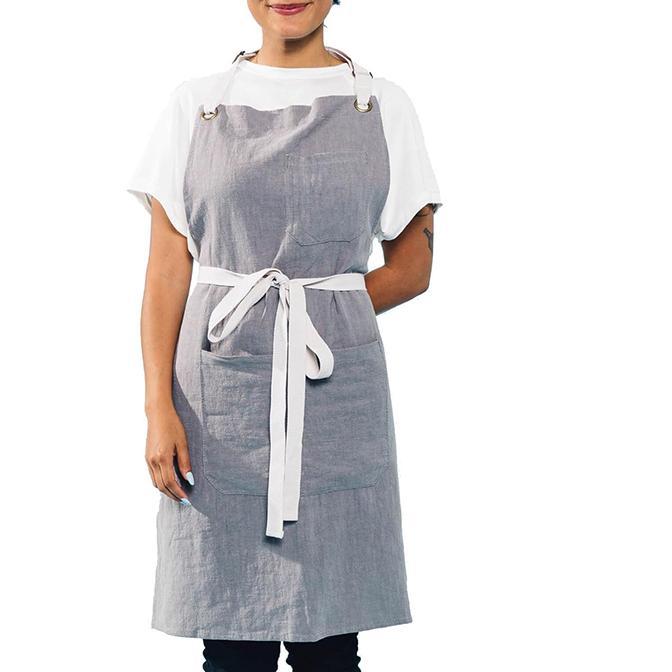 Amazon Algodón, lino, ramio, arte, abanico delantal, cocina casera coreana, comedor, té con leche, tienda, ropa de trabajo, delantal