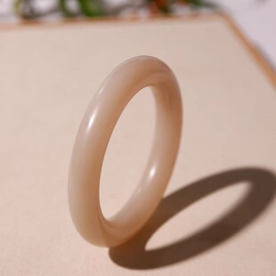 Authentic Natural Hotan Jade Lotus Root Starch Bracelet Qinghai Material Lotus Root Starch Color Jade Bracelet Fat Round Bracelet Xinjiang Material Bracelet
