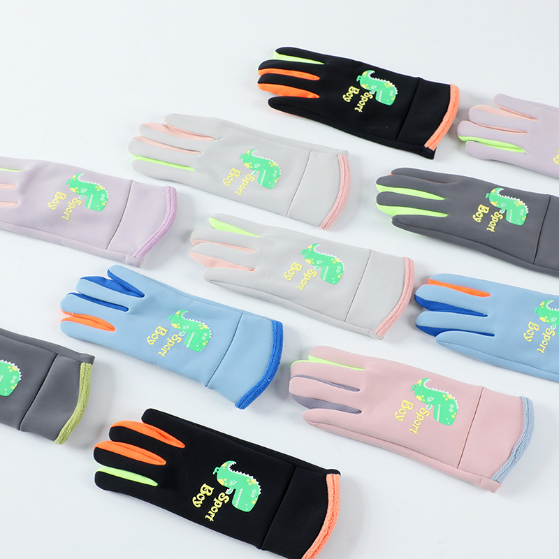 Guantes DE LOS NIÑOS dibujos animados luminoso deportes al aire libre caliente y niñas invierno nieve a prueba viento impermeable