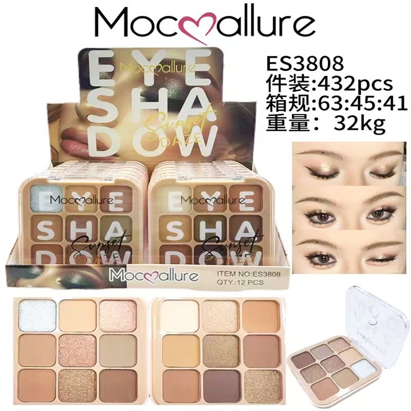 Mocoallure nuevo comercio exterior sombra de ojos transfronteriza multicolor mate perlada color tierra brillante blush maquillaje al por mayor