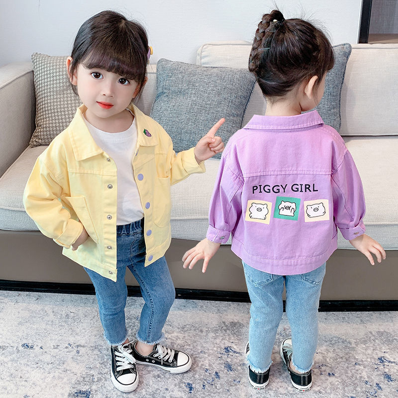 韩版女童春装牛仔外套2023新款小孩女宝宝牛仔衣春秋儿童时尚上衣