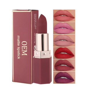 Oem Export Lipstick Set 6 Colors Matte Matte Non-Fading Non-Stick Lipstick Cross-Border Makeup Customization Processing
