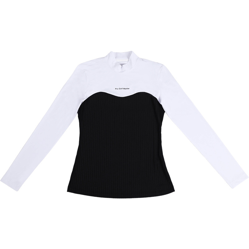 Áo thun dài tay nữ cổ tròn thể thao golf nhẹ thoáng mát — YF737 [Áo sơ mi trắng POLO, YF737 [Áo sơ mi trắng đen POLO