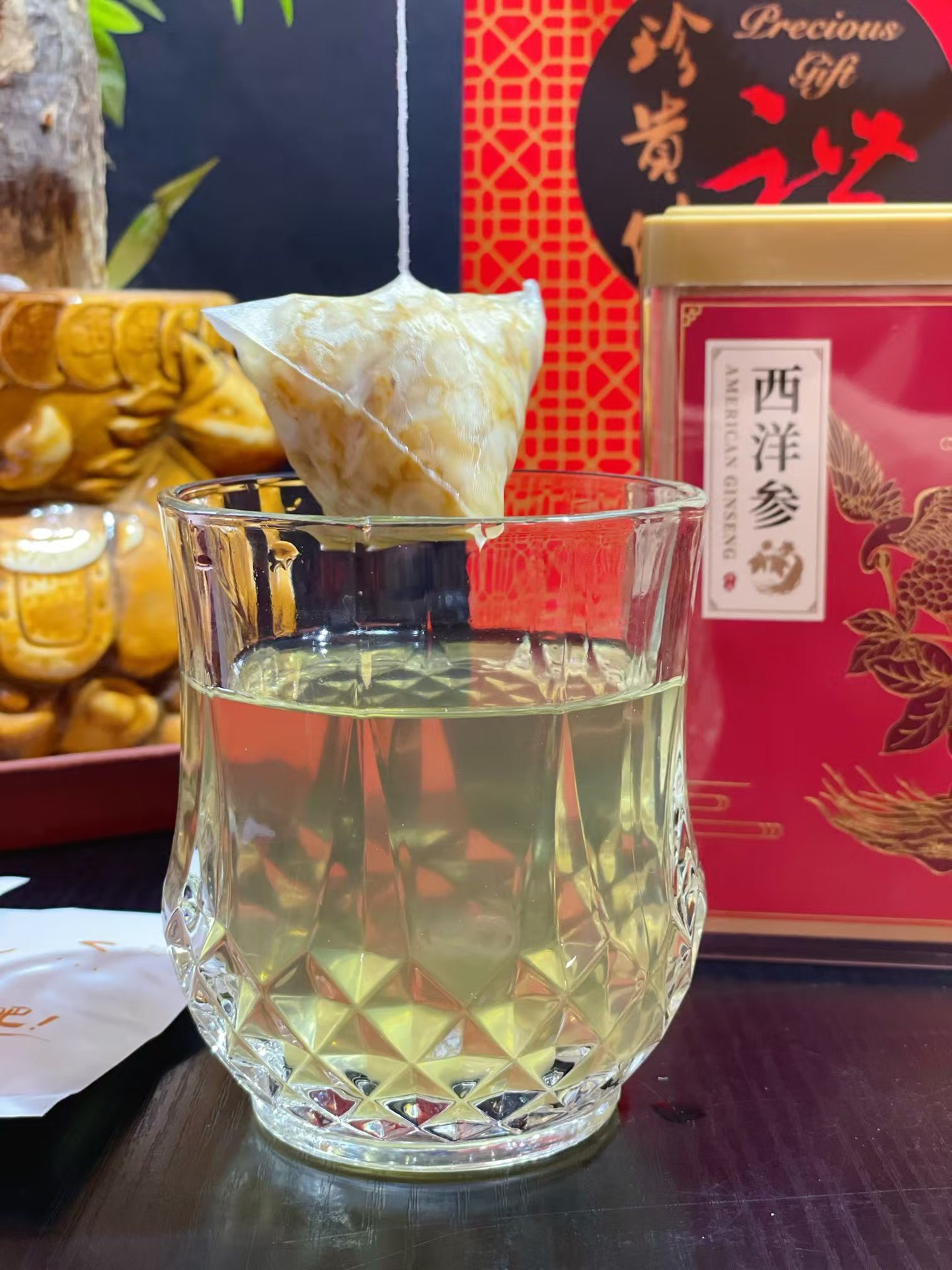 American Ginseng Teabag Triangle Pack Jilin Ginseng Wellness Tea Gift Box quality and texture