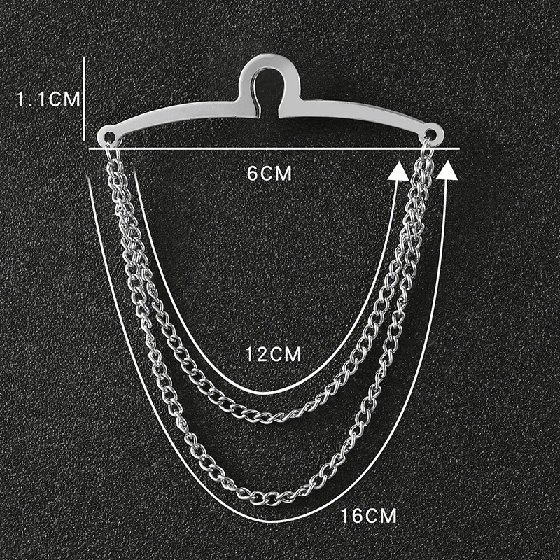 2023 accesorios de corbata de los hombres de moda cadena de metal cadena en forma de U Cadena de camisa formal joyería versátil moda creativa