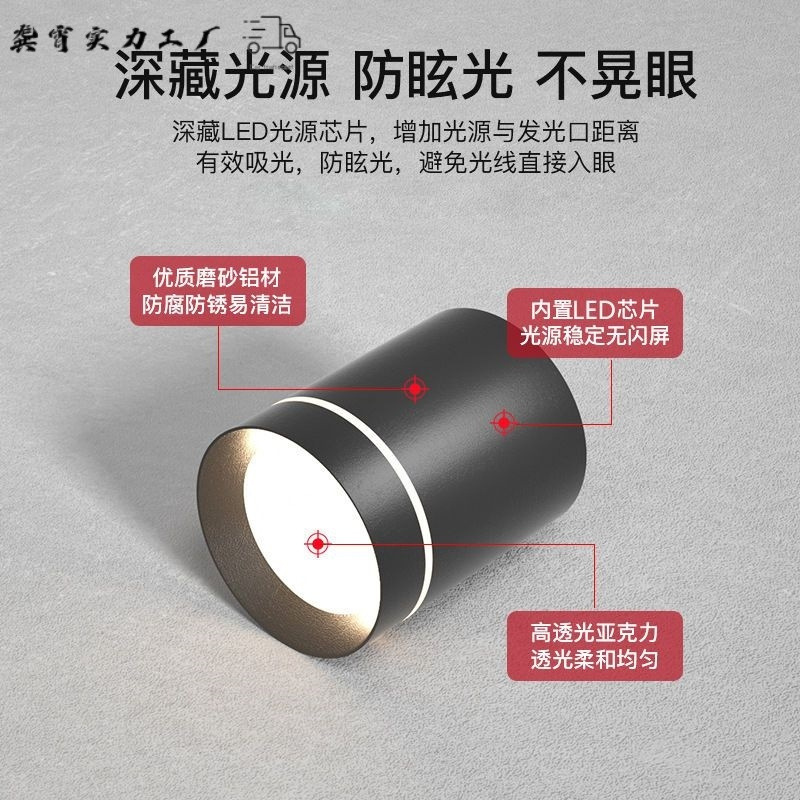Led open-mounted downlight 2023 new corridor ultra-thin household main-free lamp living room aisle ceiling lamp embedded