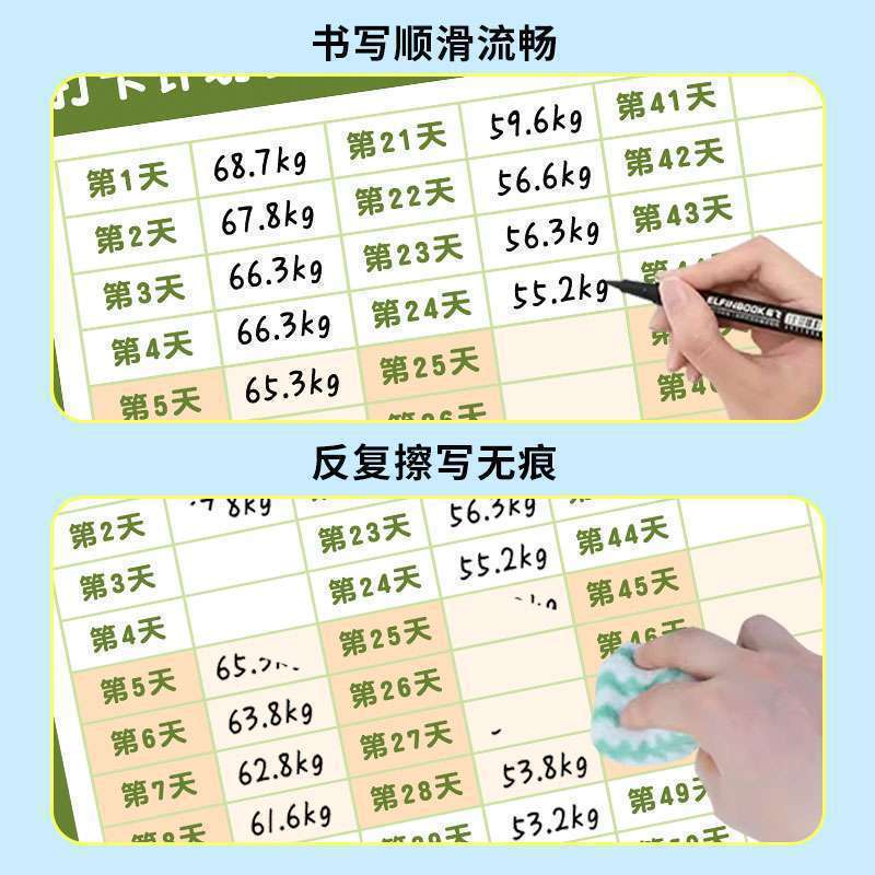 计划表减肥打卡记录表天天天天减肥墙贴磁吸批发|undefined