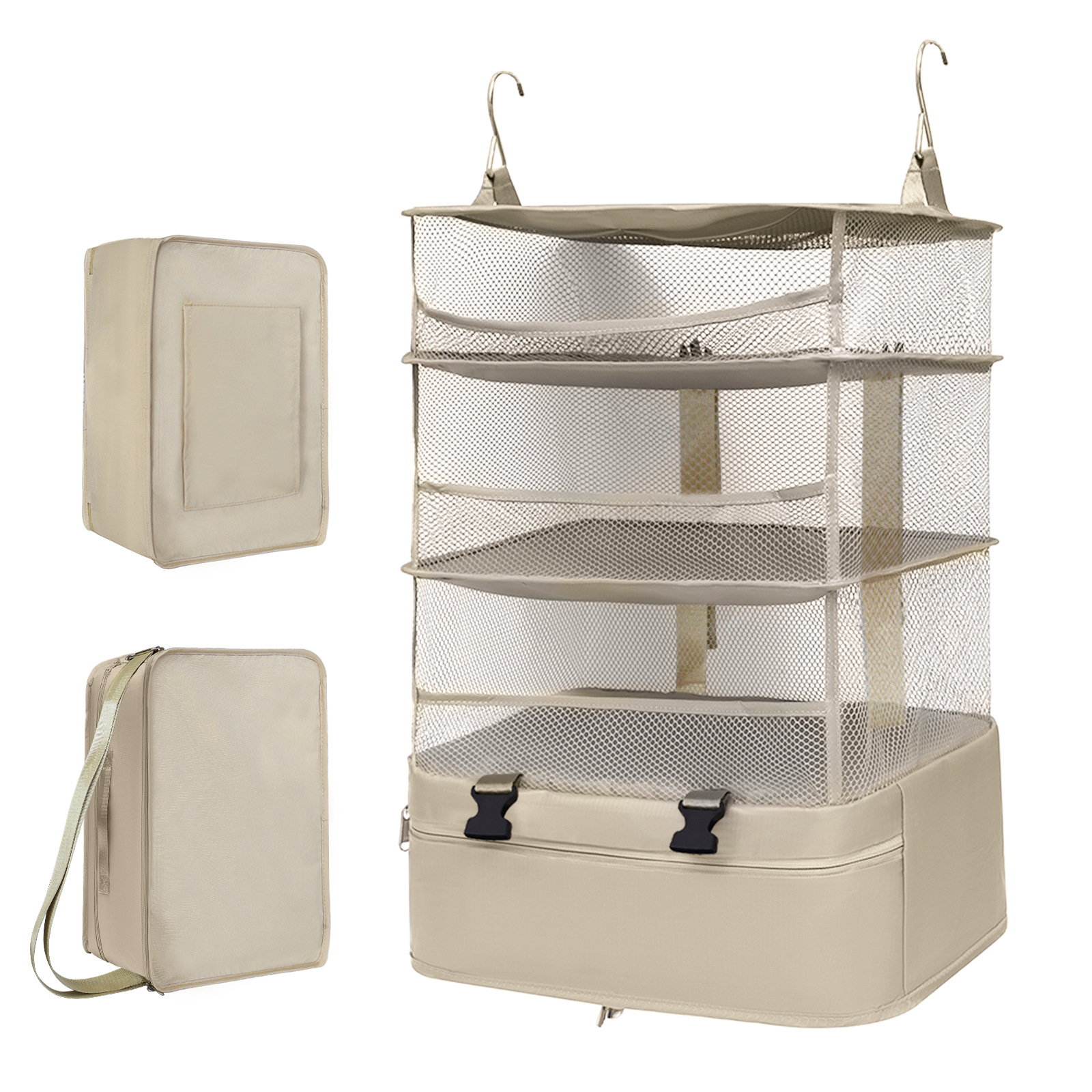 Bolsa de almacenamiento de artículos diversos montada en la pared para ropa y ropa, bolsa colgante de tres capas, bolsa colgante para libros, bolsa de almacenamiento práctica image 20