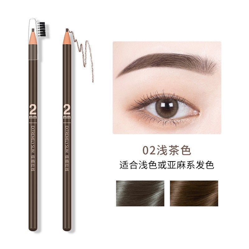 Hengsi 1818 lápiz de cejas de dibujo impermeable y no manchado núcleo duro de madera al por mayor polvo de cejas maquillador maquillaje