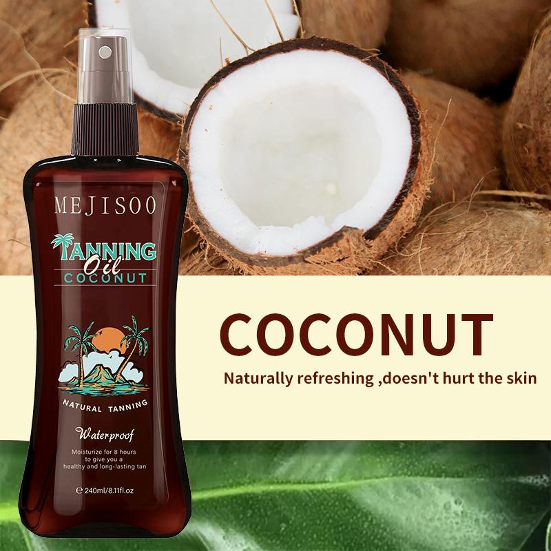 全英文外贸跨境Tanning Coconut Oil 椰子美黑油现货厂家批发代发