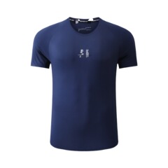 ブランド卸売りtシャツ男氷糸速乾運動速乾メッシュ半袖ゆるい弾力丸首フィットネスカジュアル服