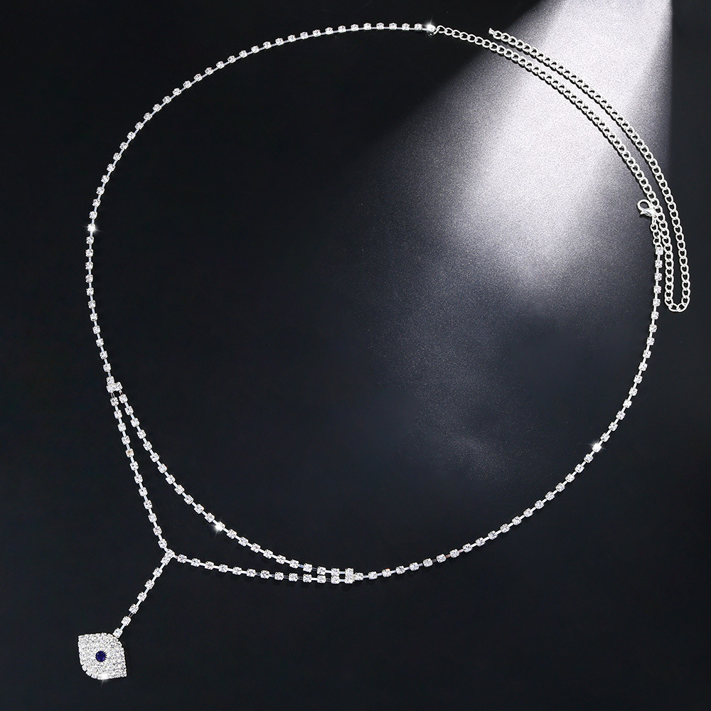 Fashion Devilu0027S Eye Rhinestone Plating Artificial Gemstones Waist Chain
