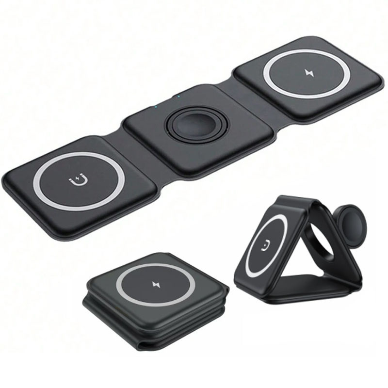 Magsafe Multifunctional Wireless Charger Suitable for Apple 1514 Watch Headset Folding Magnetic Three-in-One Wireless Charger