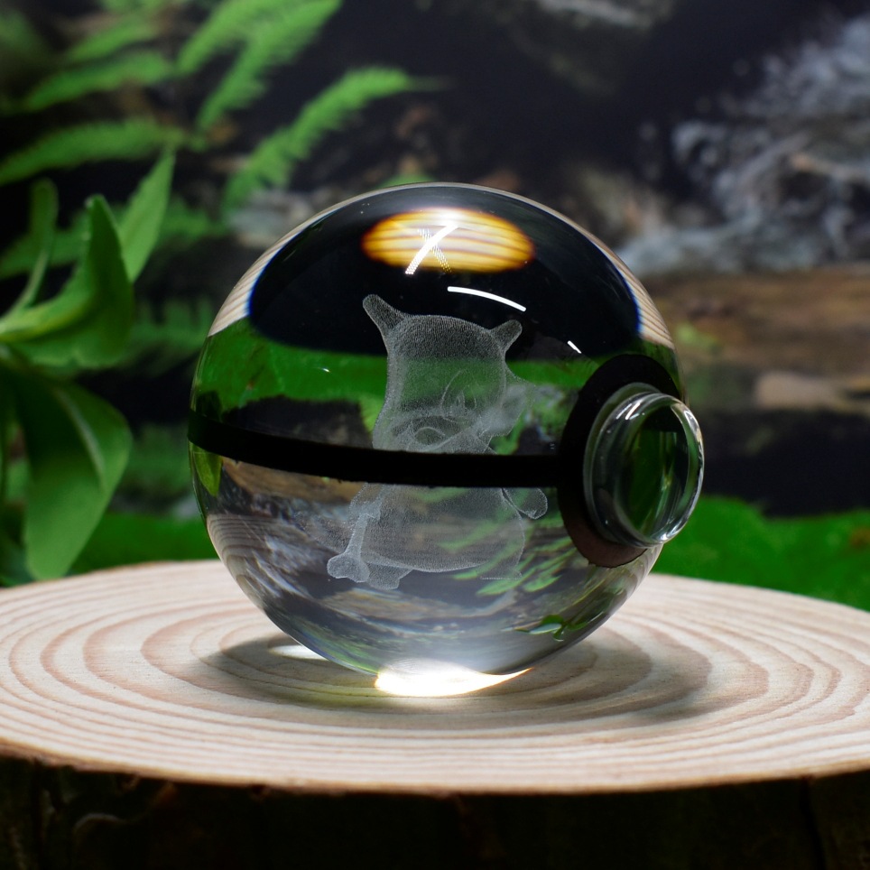 Ventas directas de fábrica transfronterizas Pokemon Pokemon Elfo Ball 3D Escultura interior Bola de cristal Animación Luz nocturna Personalización