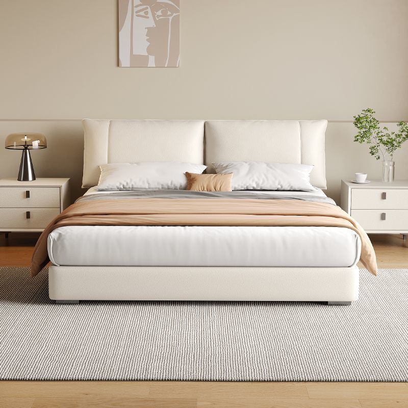 Leather Bed Modern Simple Wedding Bed 1.8 m Double Soft Bed 1.5 m Home Bedroom Bed New Master Bedroom Big Bed