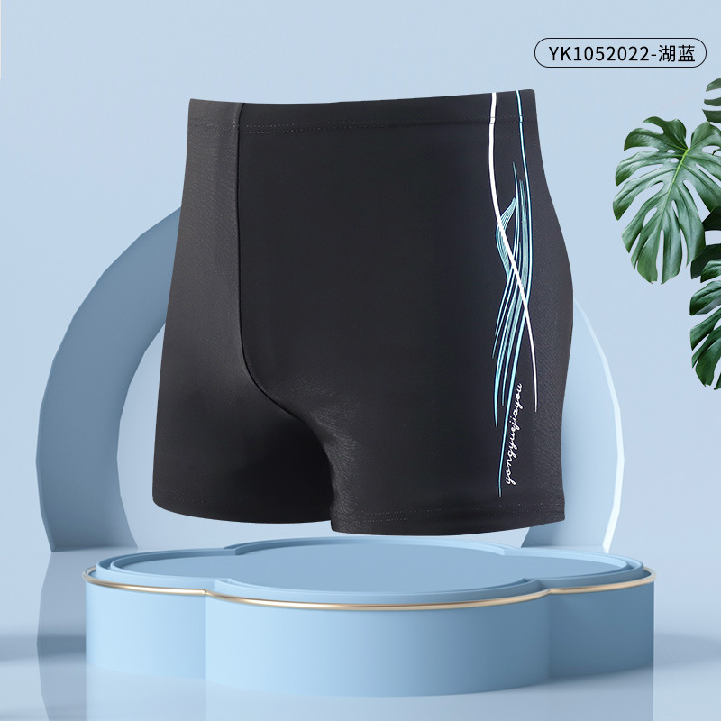 Pantalones de baño de fábrica de ángulo plano directo nuevos pantalones de baño para hombres adultos de tamaño grande anti-avergonzamiento rápido secado traje de baño de cintura alta al por mayor