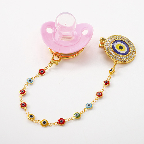 Cross-border pacifier box decorated with diamond pacifier set baby sleep pacifier plus chain