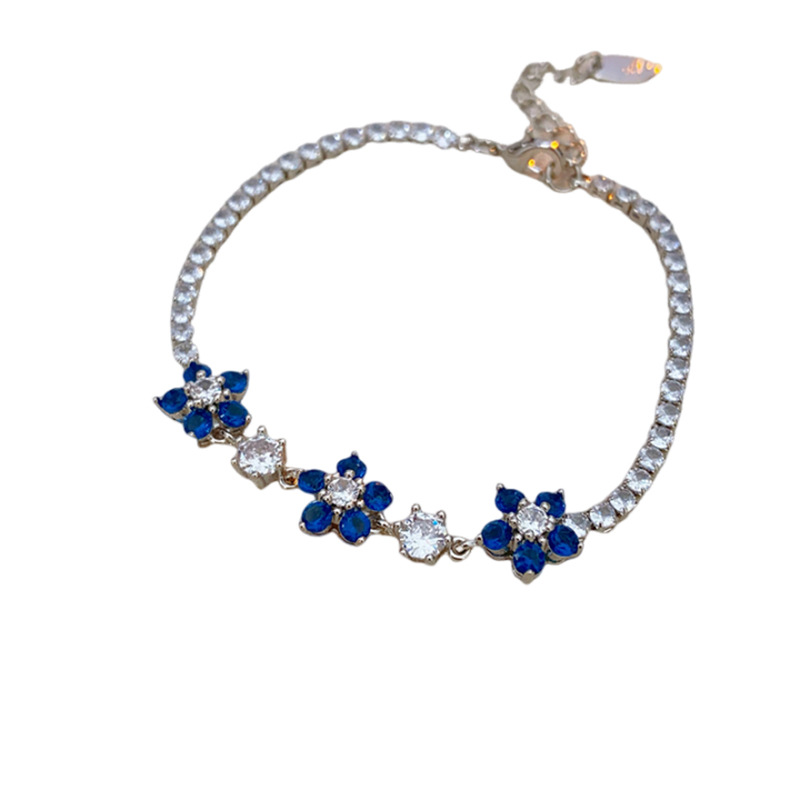 Zirconio brillante pulsera floral minimalista nicho de diseño francés pulsera creativa moda alta sensación de joyería exquisita al por mayor