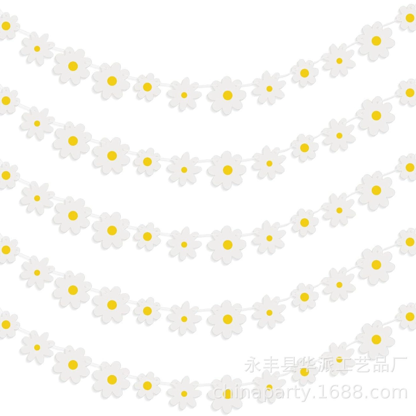 Баннер из белых хризантем для украшения дня рождения, детского сада, детского праздника, декоративный баннер с маленькими ромашками