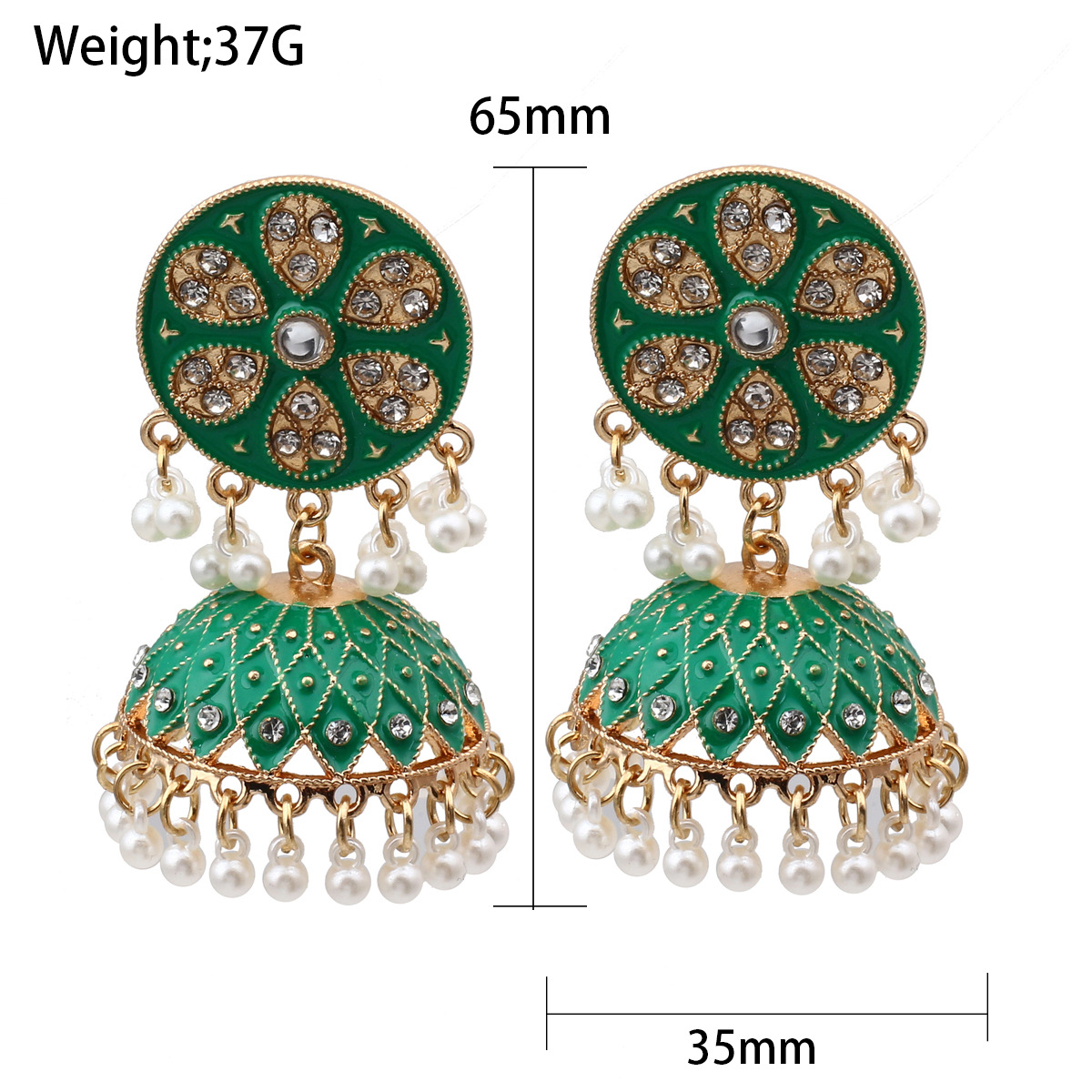 Exaggerated Ethnic Style Flower Imitation Pearl Alloy Inlay Rhinestones Women's Drop Earrings display picture 4