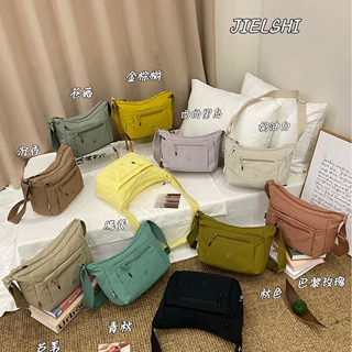 2025捷朗仕新款韩版马卡龙色尼龙布包  时尚单肩斜挎通勤百搭包