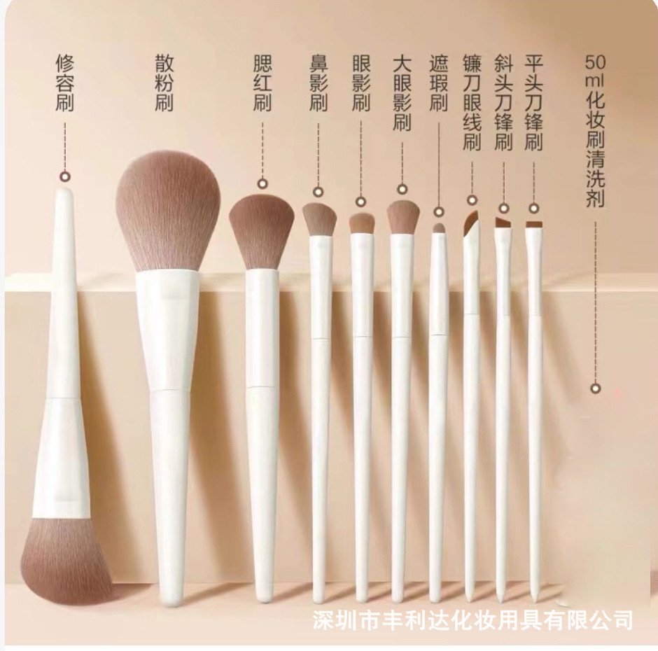 Cangzhou set de cepillo de maquillaje auténtico, cepillo de sombra de ojos, cepillo de pintura en polvo de sombra de nariz, cepillo de cuchilla para principiantes, cepillo completo para ojos