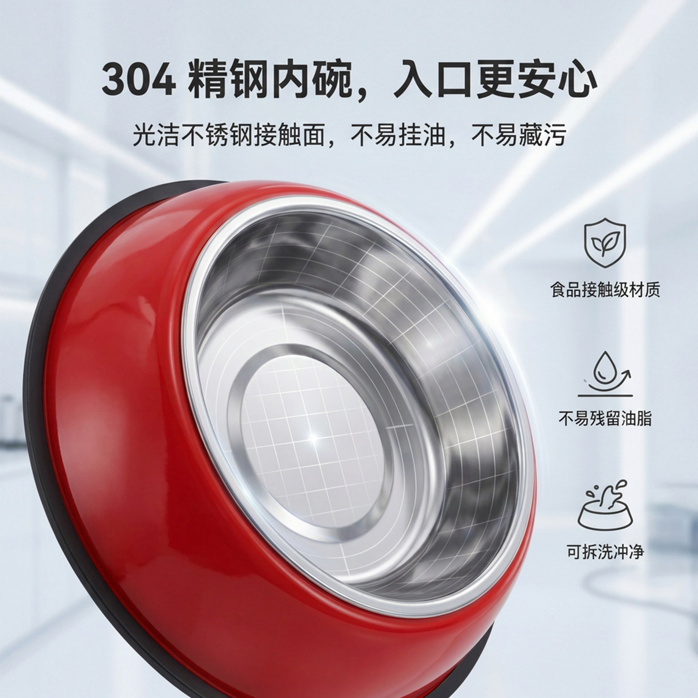Sanliogou 304 acero inoxidable doble tazón para mascotas tazón para gatos tazón para perros tazón de arroz de agua y alimentos anti-derramamiento