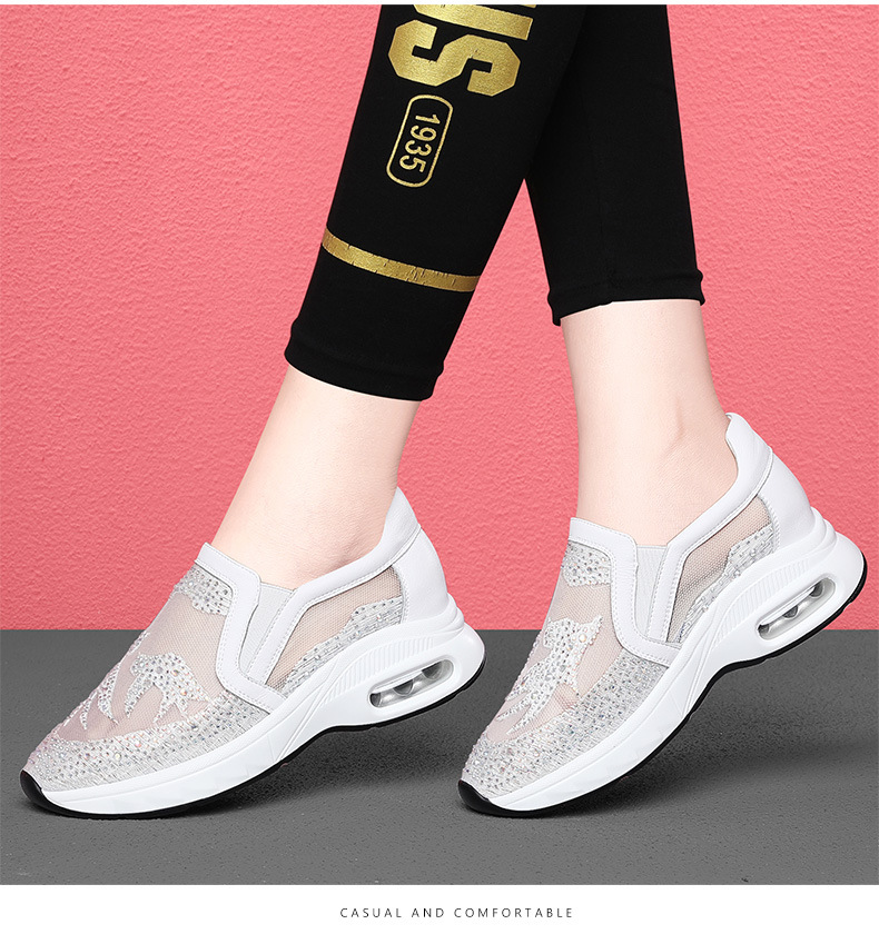 Giày sneaker nữ lưới thoáng khí đế dày phong cách thể thao đa năng — 9131 Màu đen, 9131 màu trắng chi tiết 12