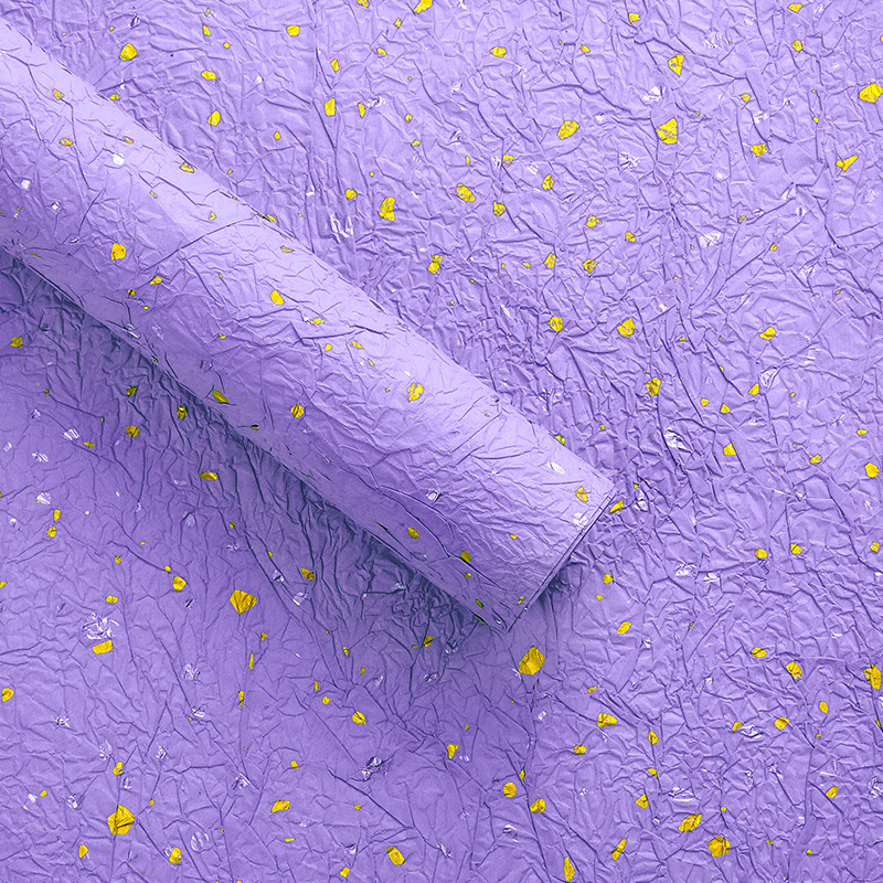 Papel de piedra de papel de papel de oro de plata de textura hecha a mano Papel plegado de textura ramo de flores de papel de embalaje Flores materiales de flor