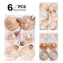 Cross-border new product Christmas decorations transparent PET rope wrapped Christmas ball set Christmas tree decoration ball