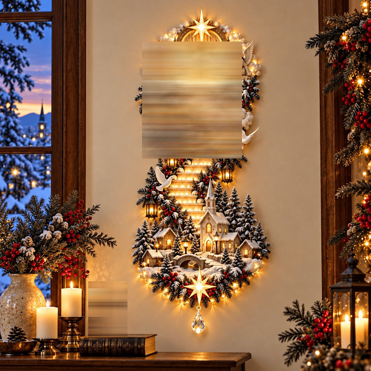 Decoración de Pared Luminosa del Nacimiento de Acrílico para Navidad