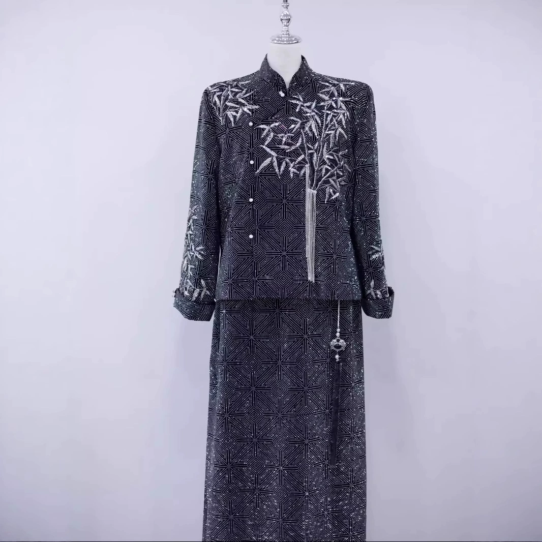 Свадебный наряд для мужчин, свадебный костюм жениха Xiuhe, наряд для свадебного торжества, костюм Тан, китайский стиль, черная вышивка, листья бамбука, национальный тренд.