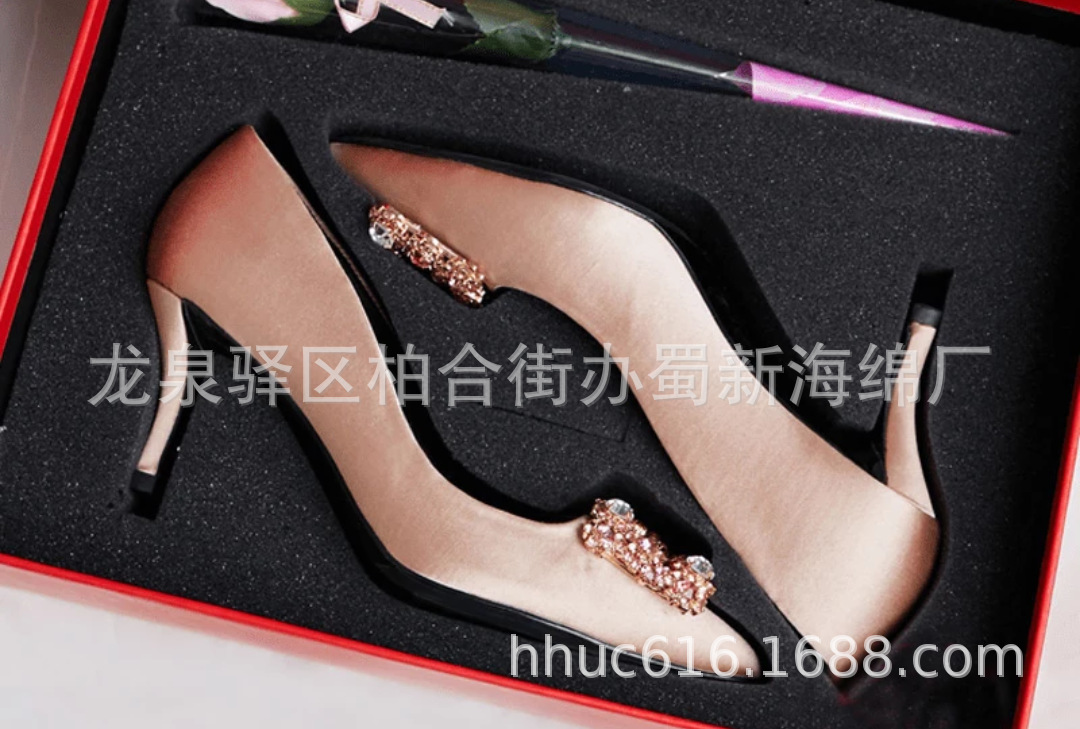 供应高跟鞋礼盒包装泡棉/鞋盒内托包装海绵/高跟鞋定位包装海绵