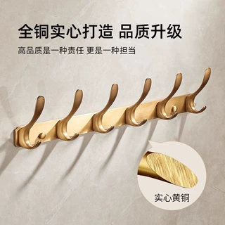 定制全铜实心挂衣钩免打孔进门玄关衣服排钩衣帽壁挂墙上挂钩