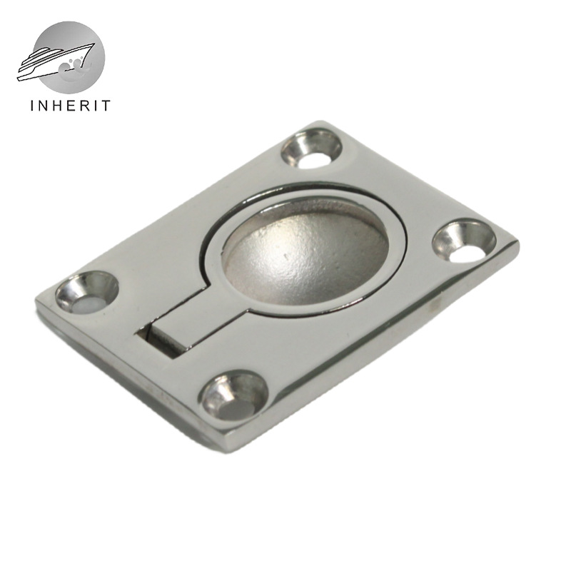方形地板扣48x38 可批发 不锈钢316 船用游艇铸造件提拉手地板扣