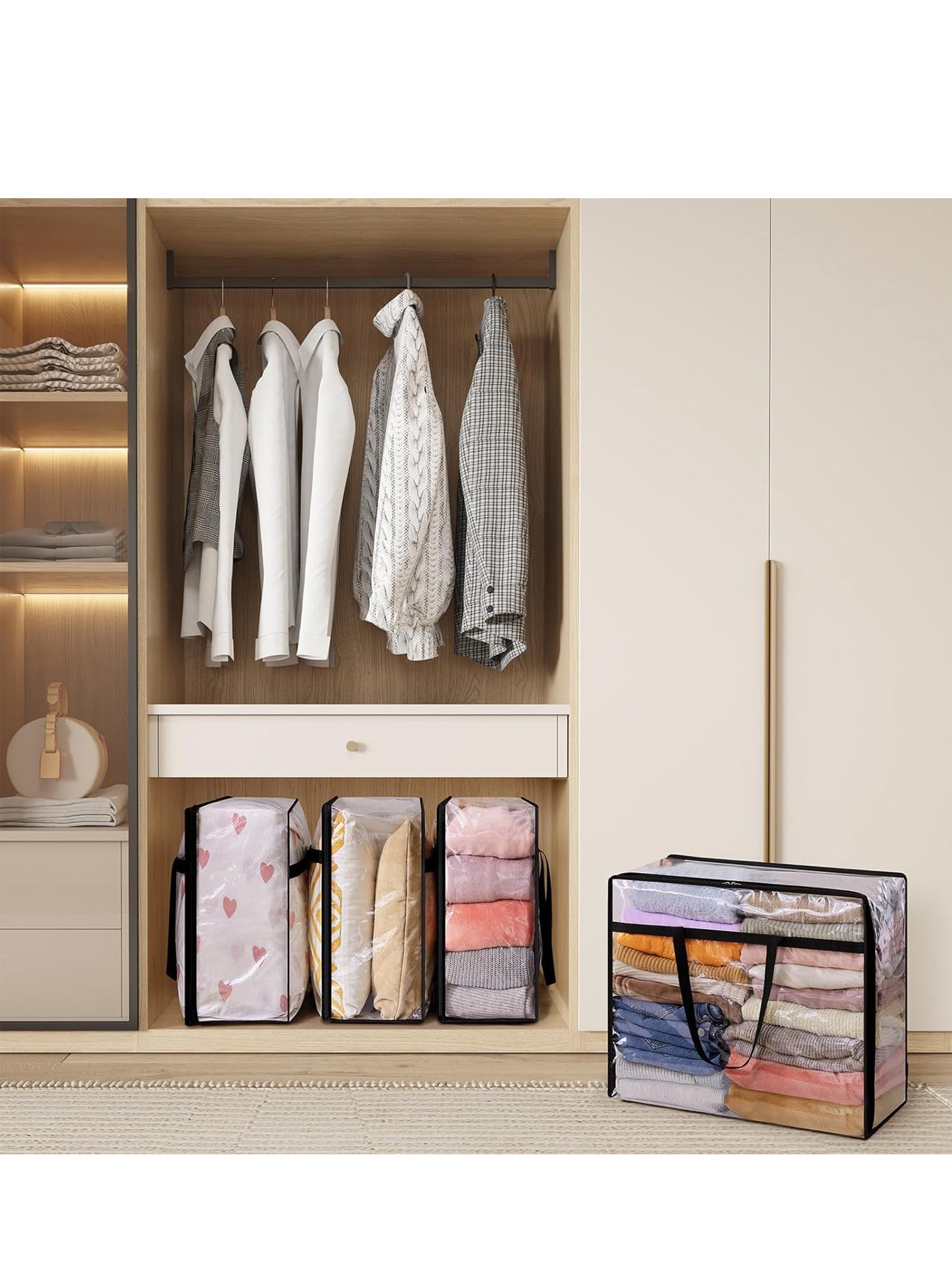 260g Weight Storage Bag Storage & Cleaning 10 Quantity PVC Material Transparent Pattern Simple Style Style Simple Style Transparent PVC Storage Bag 5
