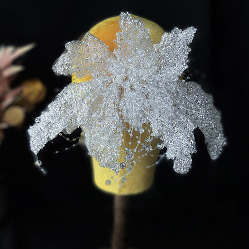 Tuanming Korean style bride comb head ornament heavy workmanship rhinestone bead back embossed flower piece hair ornament beautiful wedding dress accessories 