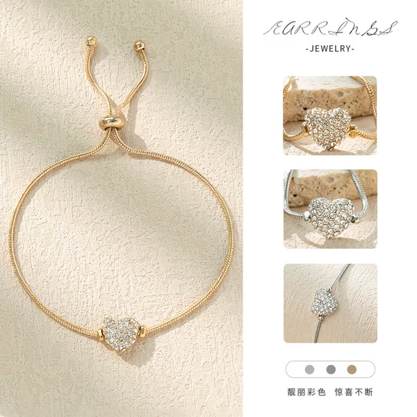 Slide bracelet diamond love pull bracelet copper bracelet European and American fashion jewelry AliExpress wholesale