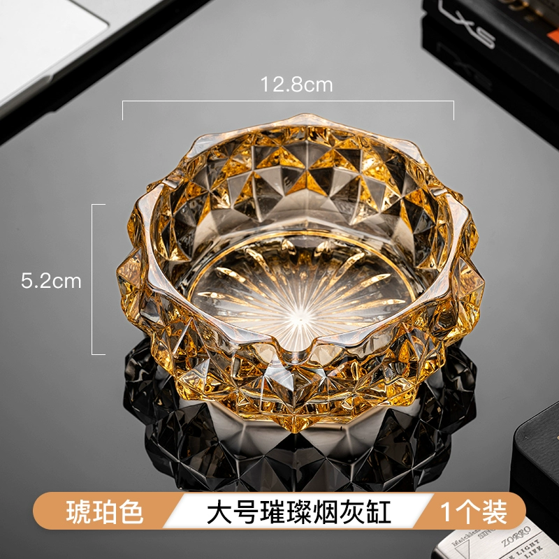Big glass ashtray for commercial use for office, light luxury style