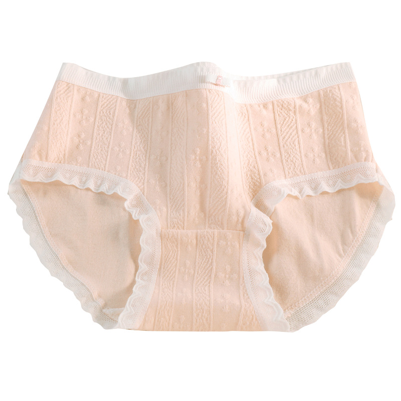 Pantalones interiores de niñas algodón antibacteriano sin marcas japonesas delgadas de cintura media simple de niñas estudiantes de triángulo