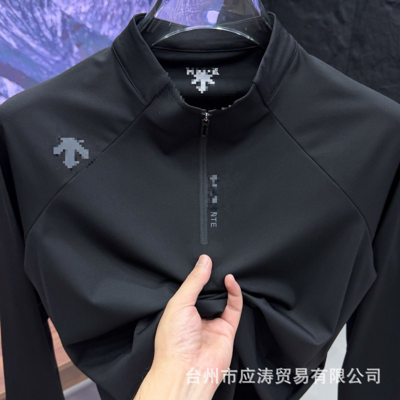 DST26 new autumn long-sleeved zippered men's base layer T-shirt, casual, fashionable, versatile, sporty, with a stand-up collar, wholesale DST26 new autumn long-sleeved zippered men's base layer T-shirt, casual, fashionable, versatile, sporty, with a stand-up collar, wholesale