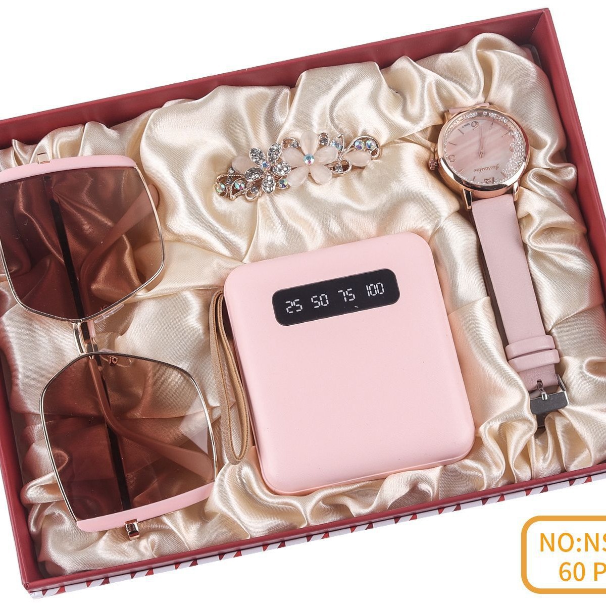 4pcs / set2023 nuevo juego de cajas de regalo para mujeres, relojes, gafas de sol, billetera, llavero, nueva personalidad de moda