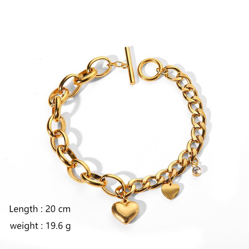 Geometric Pattern All Seasons Season Simple Style Classic Style Geometric 304 Stainless Steel Cuban Link Chain Curb Chain Cable Chain Bracelets In Bulk