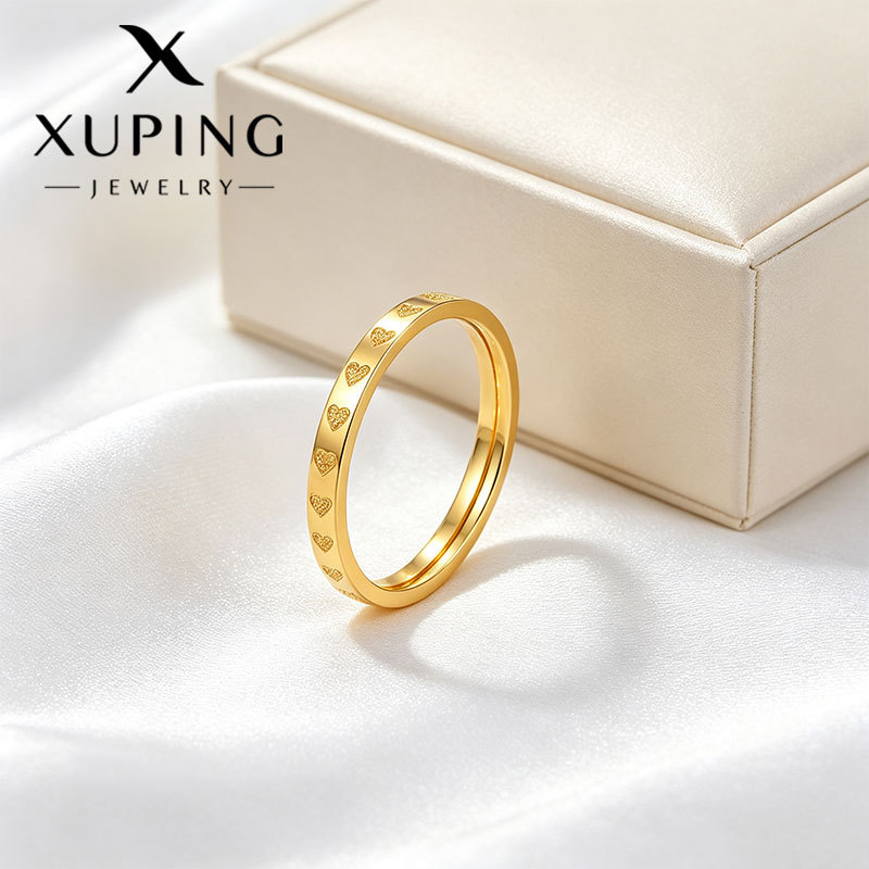 Anillo de Corazón 24K de Acero Inoxidable 304 para Mujer